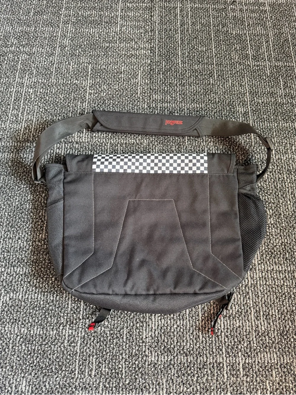 JanSport Vintage Messenger Bag Organizer Laptop Carry Case Backpack Checkered